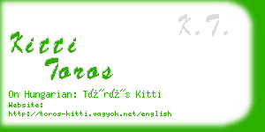 kitti toros business card